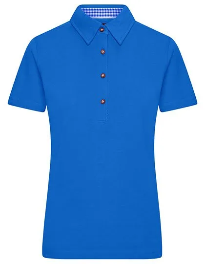 James&Nicholson Traditional Polo mit Trachtenknöpfen für Damen, Royal/Royal XXL, JN715
