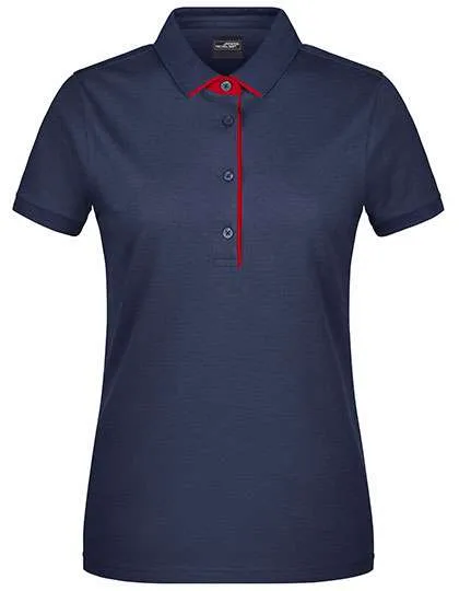 James&Nicholson Polo mit Kontraststreifen für Damen, Navy/Red S, JN725