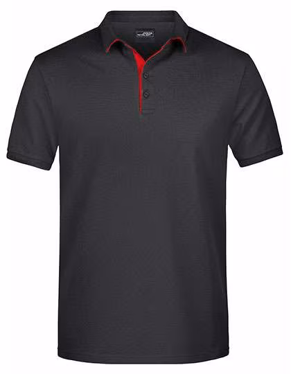 James&Nicholson Polo con Strisce a Contrasto da Uomo, Graphite (Solid)/White S, JN726