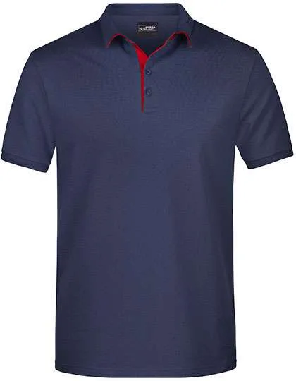 James&Nicholson Polo mit Kontraststreifen für Herren, Navy/Red 3XL, JN726