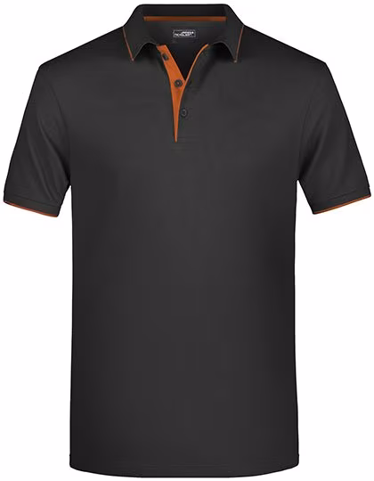 James&Nicholson Polo con Strisce a Contrasto da Uomo, Black/Orange S, JN728