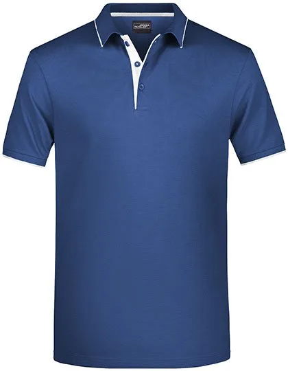 James&Nicholson Polo mit Kontraststreifen für Herren, Navy/White S, JN728