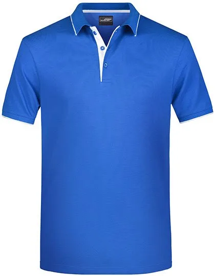 James&Nicholson Polo mit Kontraststreifen für Herren, Royal/White L, JN728