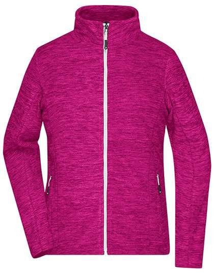 James&Nicholson Fleecejacke mit Stehkragen für Damen, Berry Melange/Silver (Solid) S, JN769
