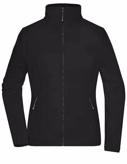 James&Nicholson Fleecejacke mit Stehkragen für Damen, Black L, JN781