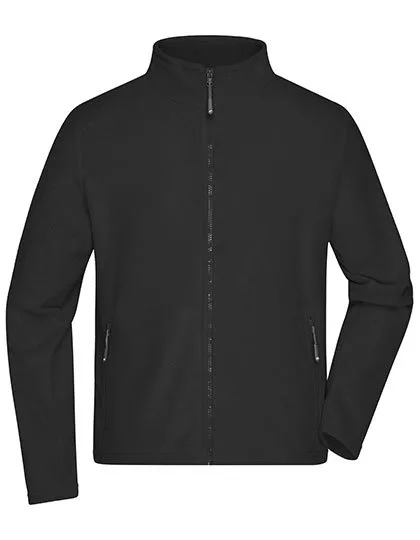 James&Nicholson Fleecejacke mit Stehkragen für Herren, Black S, JN782
