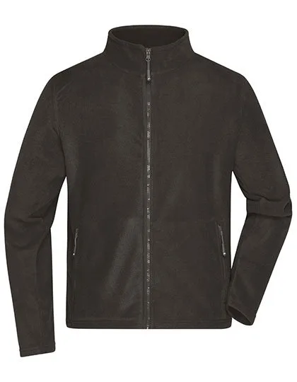 James&Nicholson Fleecejacke mit Stehkragen für Herren, Dark Grey (Solid) 3XL, JN782