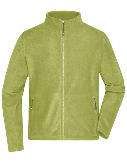 James&Nicholson Fleecejacke mit Stehkragen für Herren, Lime Green XXL, JN782
