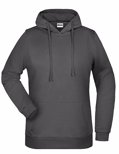 James&Nicholson Doppellagiger Kapuzen-Hoodie mit Kängurutasche, Graphite 3XL, JN795