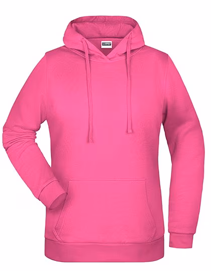 James&Nicholson Doppellagiger Kapuzen-Hoodie mit Kängurutasche, Pink M, JN795