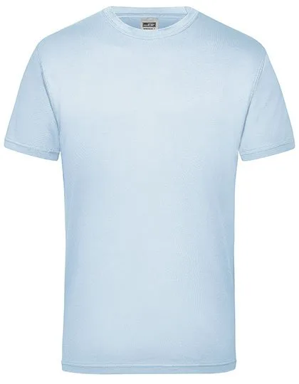 James&Nicholson Strapazierfähiges Herren T-Shirt 100% Baumwolle, Light Blue L, JN800