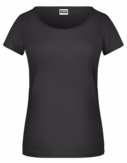 James&Nicholson T-Shirt in Cotone Biologico da Donna, Black S, JN8001