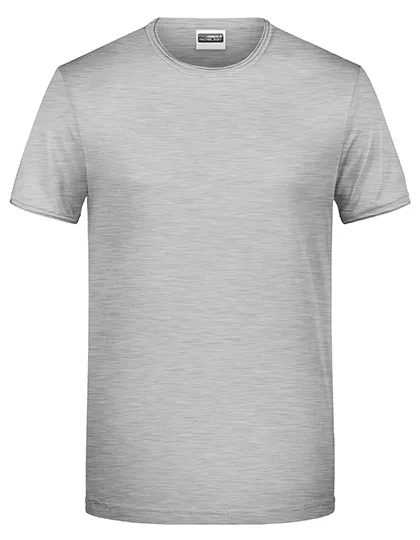 James&Nicholson T-Shirt aus Bio-Baumwolle für Herren, Grey Heather XL, JN8002