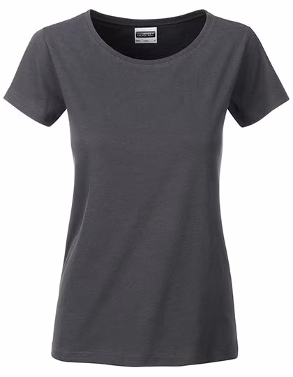 James&Nicholson Basic-T-Shirt in Cotone Biologico da Donna, Graphite (Solid) XS, JN8007