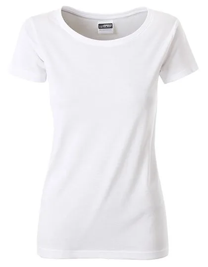 James&Nicholson Basic-T-Shirt aus Bio-Baumwolle für Damen, White XXL, JN8007
