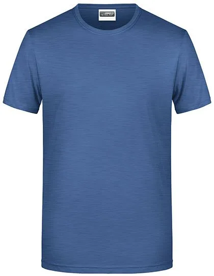 James&Nicholson Basic-T-Shirt aus Bio-Baumwolle für Herren, Light Denim Melange S, JN8008