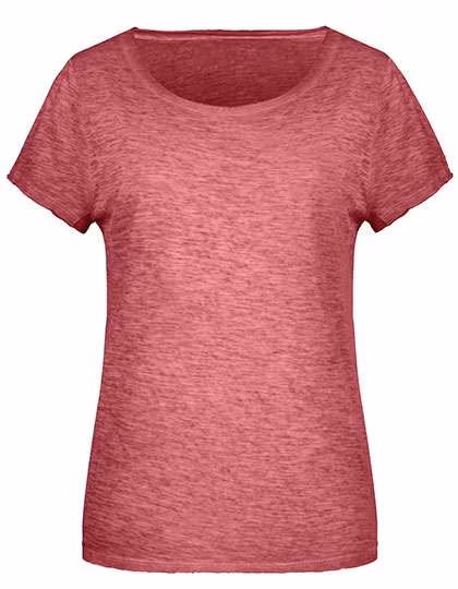 James&Nicholson T-Shirt in Stile Vintage da Donna, Chili XS, JN8015