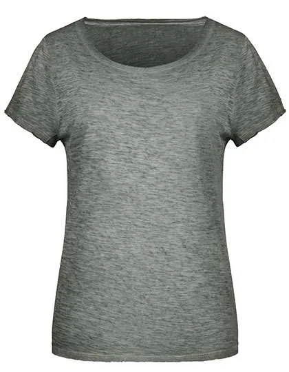 James&Nicholson T-Shirt im Vintage-Look für Damen, Dusty Olive XS, JN8015