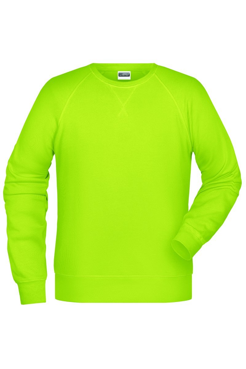 James&Nicholson Bio-Baumwoll-Sweatshirt mit Raglanärmeln, Black S, JN8022