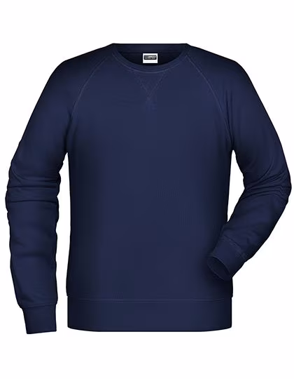 James&Nicholson Bio-Baumwoll-Sweatshirt mit Raglanärmeln, Navy S, JN8022