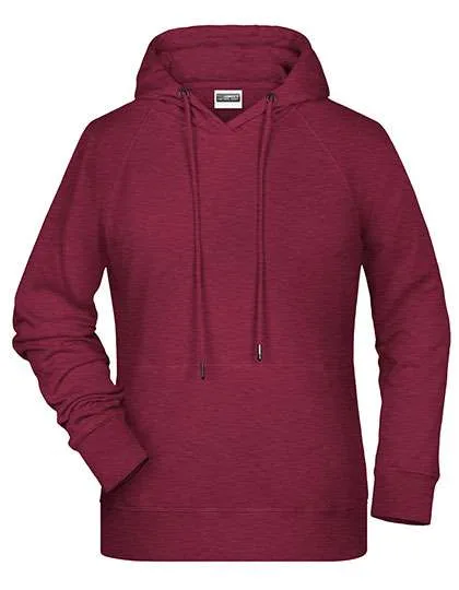 James&Nicholson Hoodie aus Bio-Baumwolle für Damen, Burgundy Melange XXL, JN8023