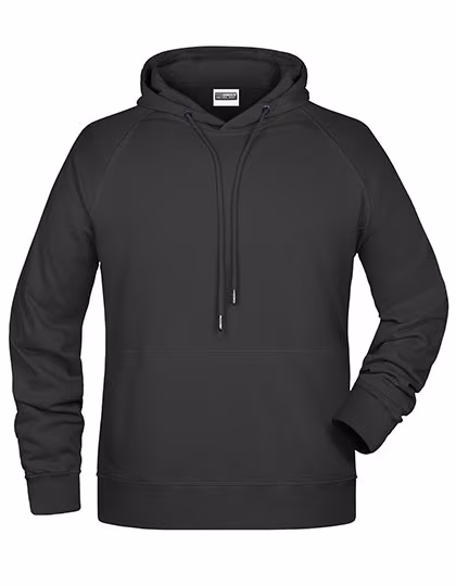 James&Nicholson Kapuzensweat mit Raglanärmeln für Herren, Black S, JN8024