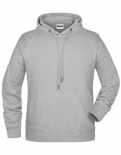 James&Nicholson Kapuzensweat mit Raglanärmeln für Herren, Grey Heather XL, JN8024