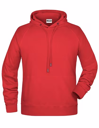 James&Nicholson Hooded Sweat with Raglan Sleeves for Men, Red XL, JN8024