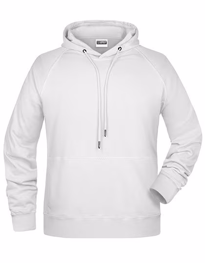 James&Nicholson Felpa con cappuccio con Maniche Raglan da Uomo, White S, JN8024