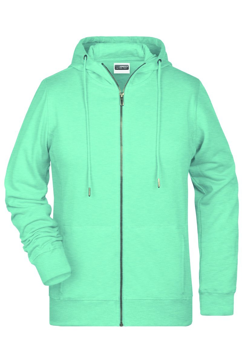 James&Nicholson Zip-Hoodie aus Bio-Baumwolle für Damen, Black XS, JN8025