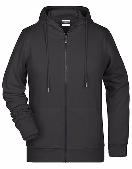 James&Nicholson Zip-Hoodie aus Bio-Baumwolle für Damen, Black XS, JN8025