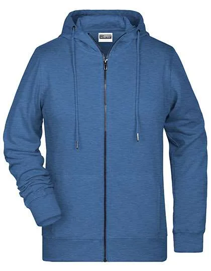 James&Nicholson Zip-Hoodie aus Bio-Baumwolle für Damen, Light Denim Melange M, JN8025