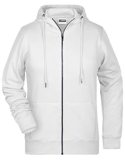 James&Nicholson Zip-Hoodie aus Bio-Baumwolle für Damen, White M, JN8025