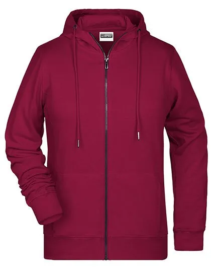 James&Nicholson Zip-Hoodie aus Bio-Baumwolle für Damen, Wine XL, JN8025