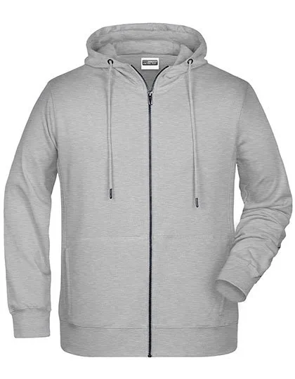 James&Nicholson Men´s Zip-Hoody Grey Heather XL (JN8026), JN8026