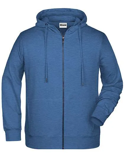 James&Nicholson Men´s Zip-Hoody Light Denim Melange L (JN8026), JN8026