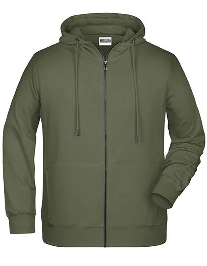James&Nicholson Zip-Hoody mit Kängurutasche für Herren, Olive 3XL, JN8026