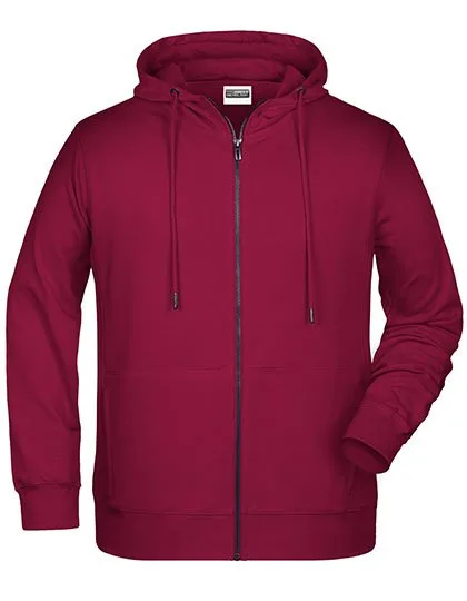James&Nicholson Zip-Hoody mit Kängurutasche für Herren, Wine XL, JN8026