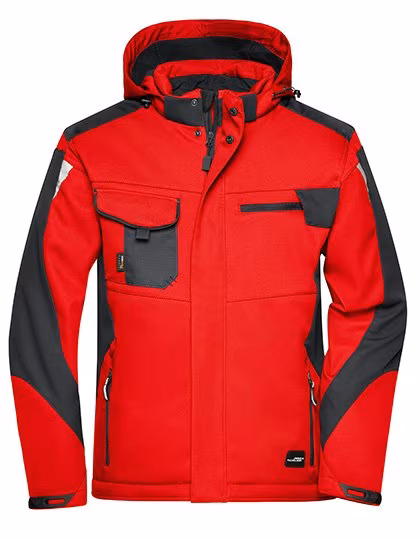James&Nicholson Craftsmen Softshell Jacket -STRONG- Red/Black L (JN824), JN824