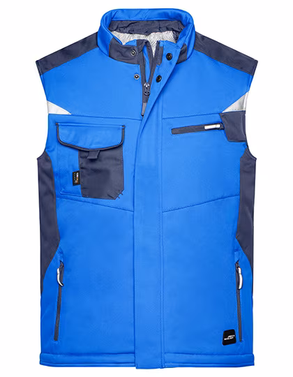 James&Nicholson Craftsmen Softshell-Weste mit Taschen, Royal/Navy XL, JN825
