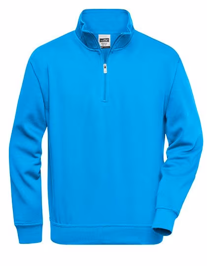 James&Nicholson Halbzip Sweatshirt mit Stehkragen, Aqua XS, JN831