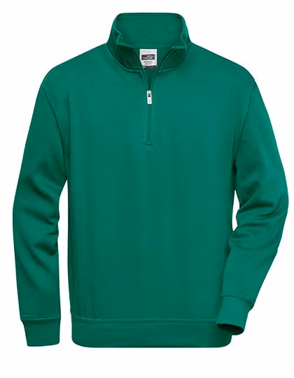 James&Nicholson Halbzip Sweatshirt mit Stehkragen, Dark Green 5XL, JN831