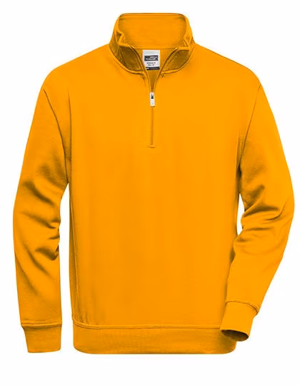 James&Nicholson Half Zip Sweatshirt with Stand-Up Collar, Gold Yellow 5XL, JN831