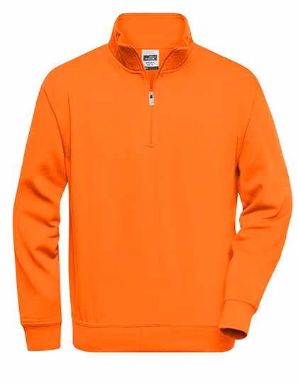 James&Nicholson Felpa con Mezza Zip e Colletto Alto, Orange 3XL, JN831