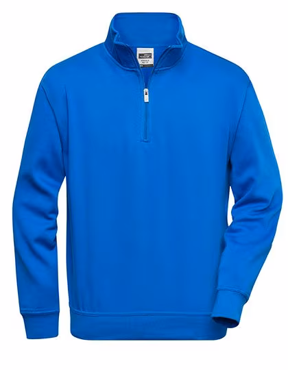 James&Nicholson Halbzip Sweatshirt mit Stehkragen, Royal 5XL, JN831