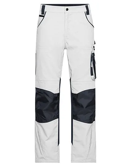 James&Nicholson Robuste Workwear Pants "STRONG" mit CORDURA®, White/Carbon 52, JN832
