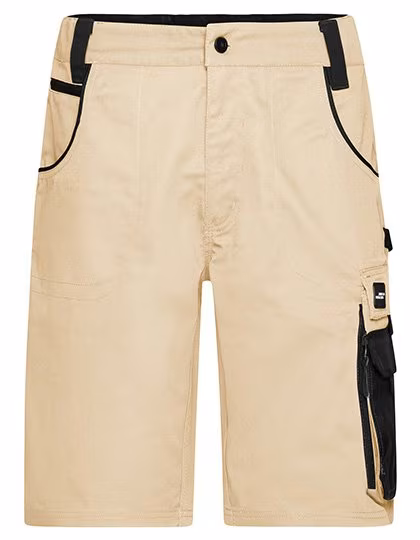 James&Nicholson Robuste Workwear Bermudas "STRONG" mit CORDURA®, Stone/Black 62, JN835