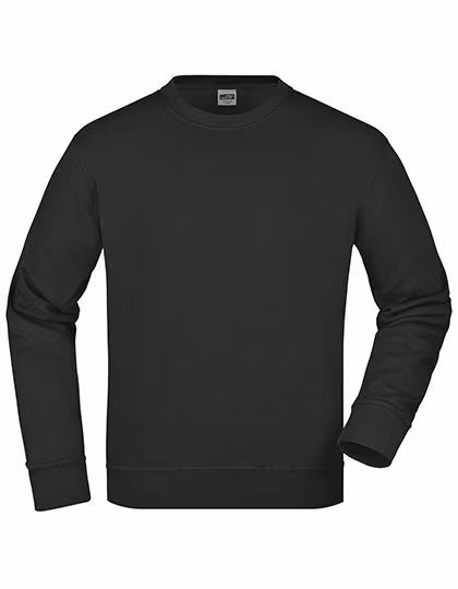 James&Nicholson Rundhals-Sweatshirt aus Baumwoll-Polyester, Black 6XL, JN840