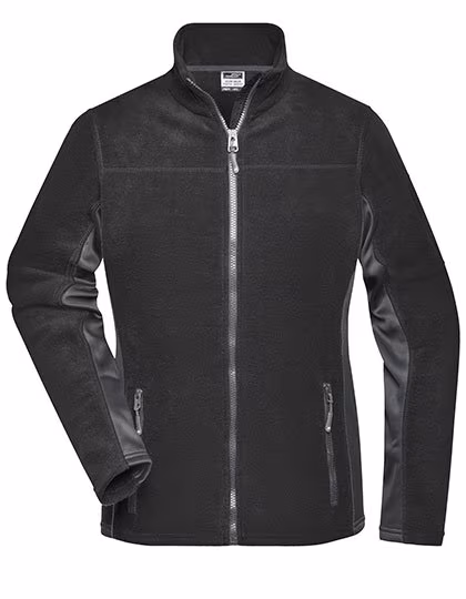 James&Nicholson Giacca in Pile "STRONG" con Inserti Softshell da Donna, Black/Carbon XS, JN841