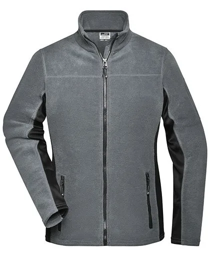 James&Nicholson Fleecejacke "STRONG" mit Softshell-Einsätzen für Damen, Carbon/Black XS, JN841